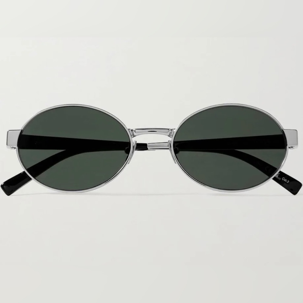SAINT LAURENT EYEWEAR
Oval-frame silver-tone sunglasses